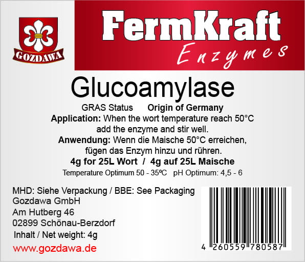 FermKraft Enzymes - Gluco Amylase 4g