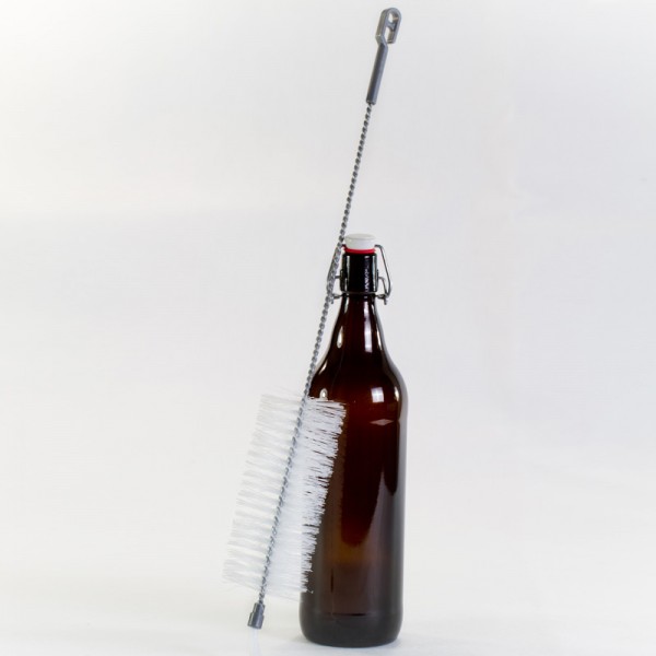 Flaschenbürste 45 cm Lang Weiß zum Bierflaschen reinigen ideal für Hobbybrauer 