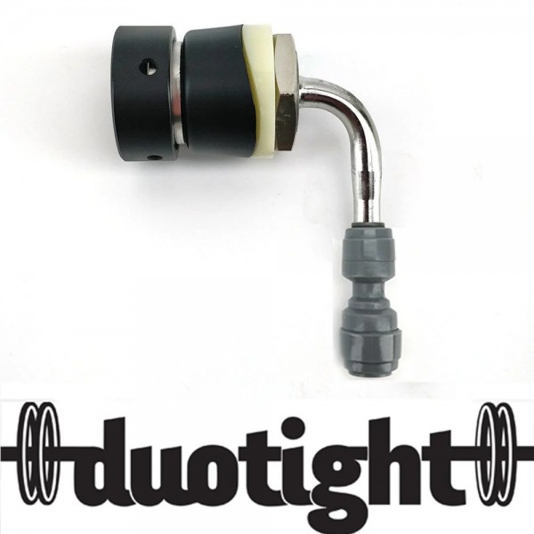 Kegerator Edelstahl Zapfhahn Stutzen in schwarz (passend für – 1/4‘' Duotight-Reduzierstück)