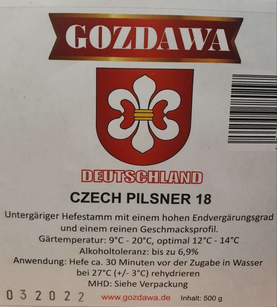 GOZDAWA Czech Pilsner 18 - untergärige Trockenhefe 500g