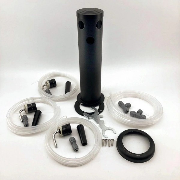 Phantom Zapfturm Set 3-leitig für Kegerator in schwarz