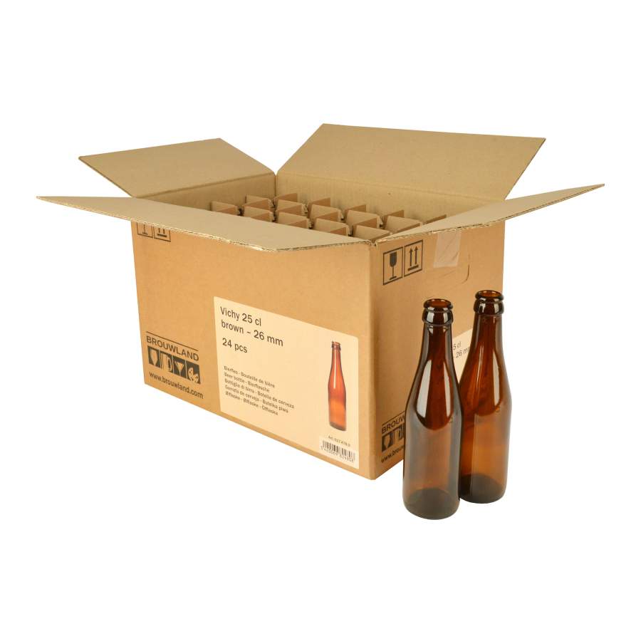 Bierflasche Vichy 25 cl, braun, im Flaschen-Karton 24 Stück