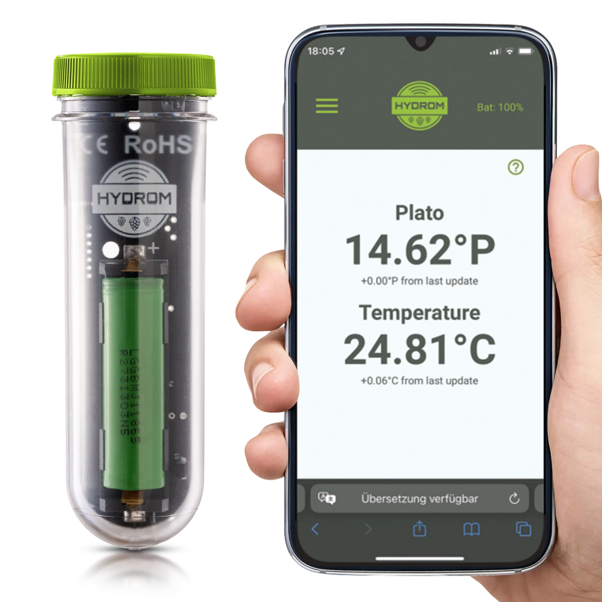 HYDROM digitale Bierspindel mit Thermometer brauen.de