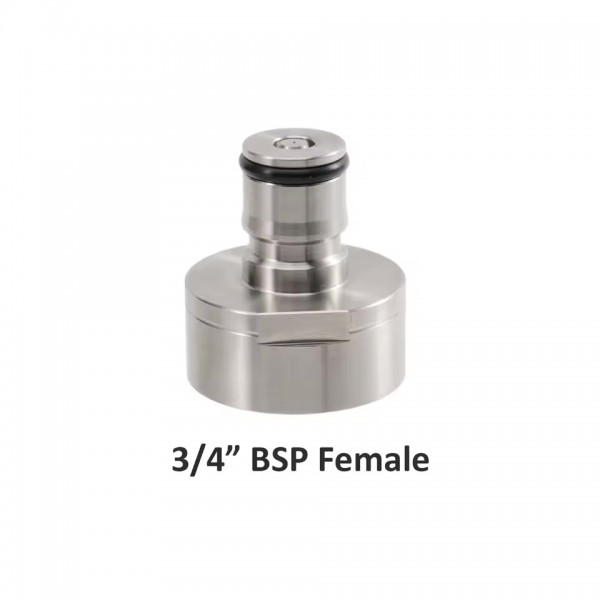 Edelstahl NC Ventil-Gasadapter auf AG 3/4" für Zapfkopf