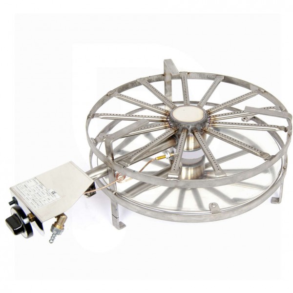 Edelstahl Feuerstelle für Gas mit Sicherung Ø 50