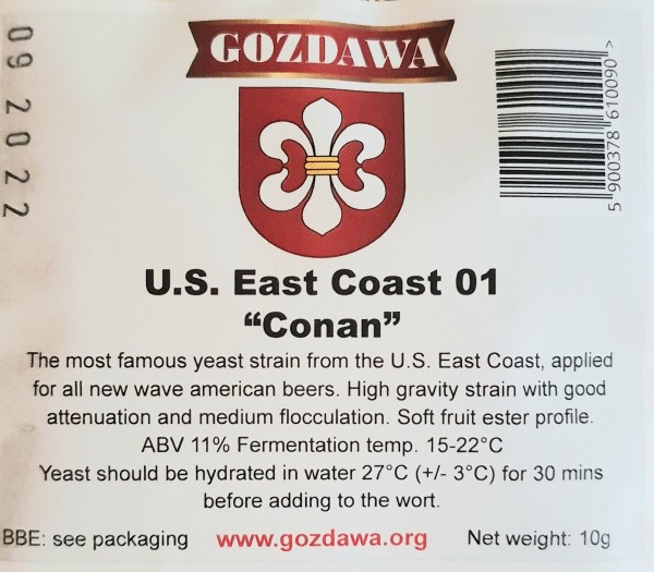 GOZDAWA U.S. East Coast 01 &quot; Conan&quot; - obergärige Trockenhefe 10g